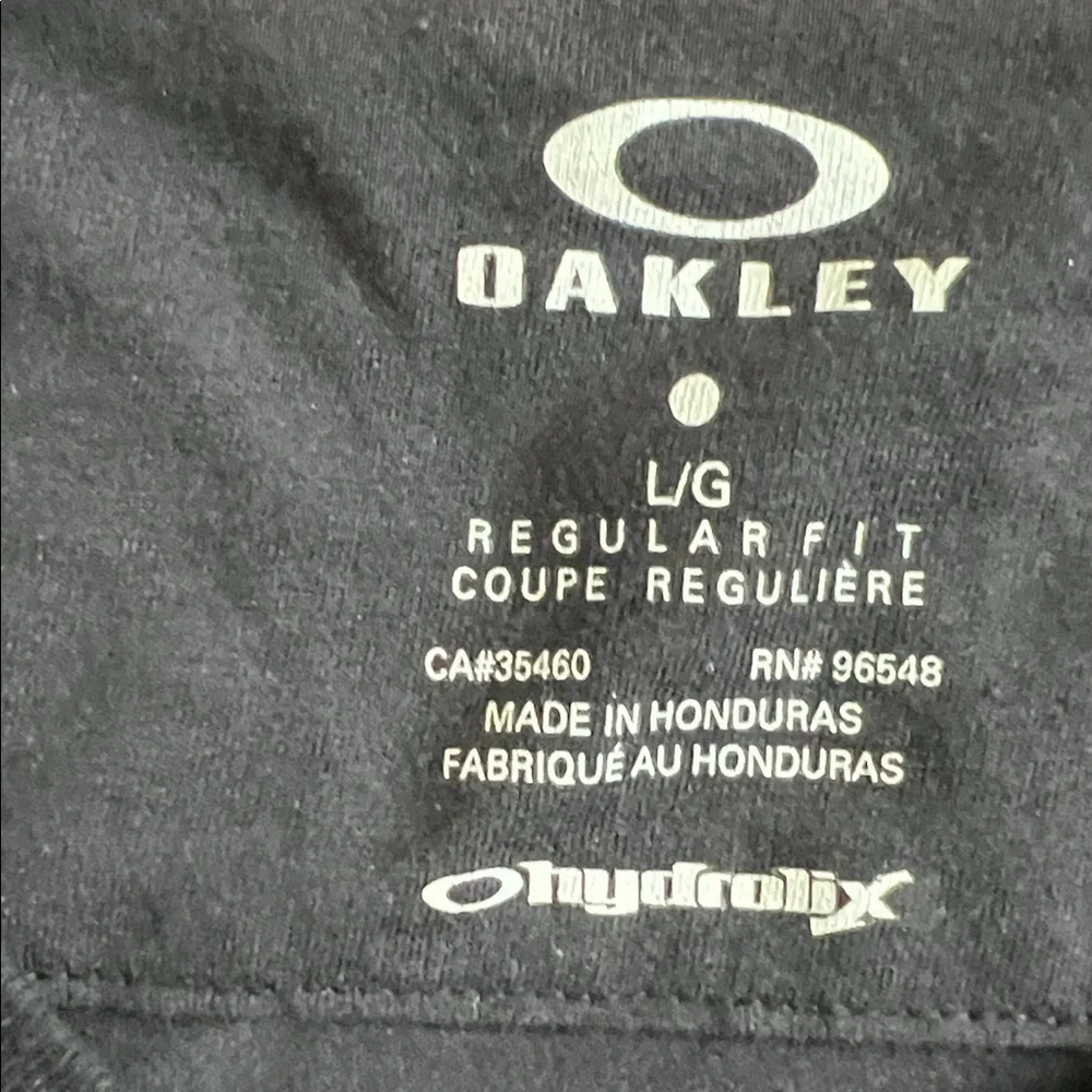 Oakley Men's Black Graphic Tee Multicolor Outlined Logo Casual Streetwear Size L - Picture 4 of 7